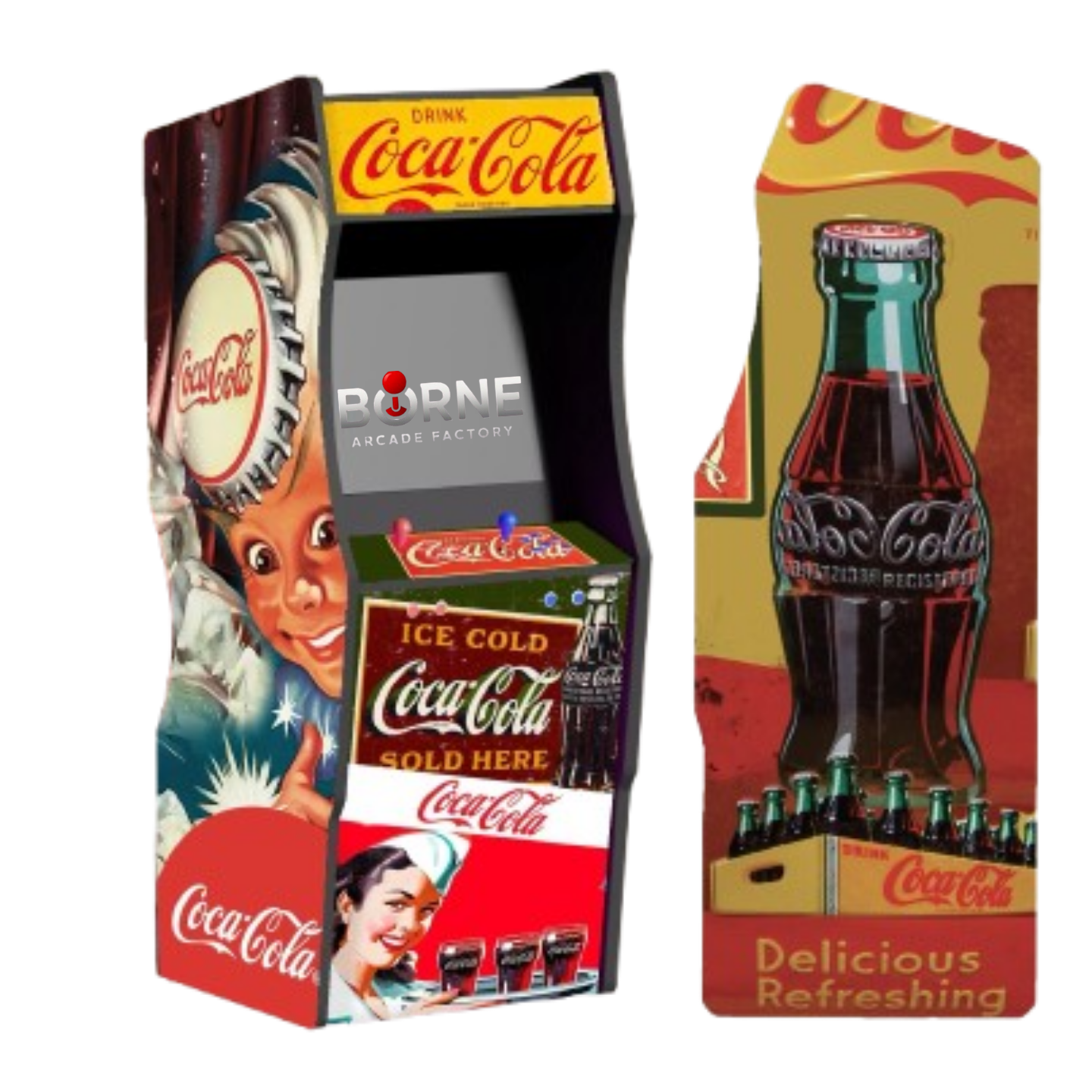 Borne Arcade Coca Cola Édition – 10 000 Jeux Rétro Inclus