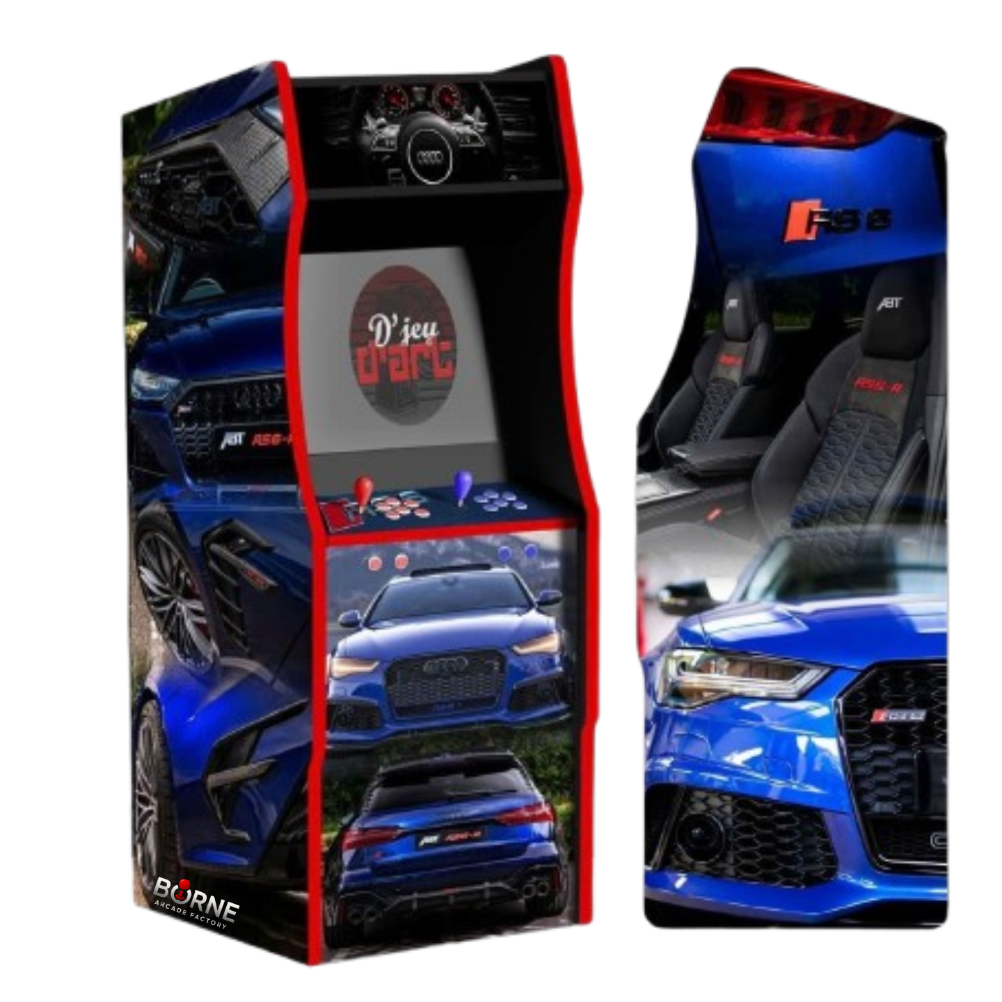 Borne Arcade Audi RS6 Édition – 10 000 Jeux Rétro Inclus