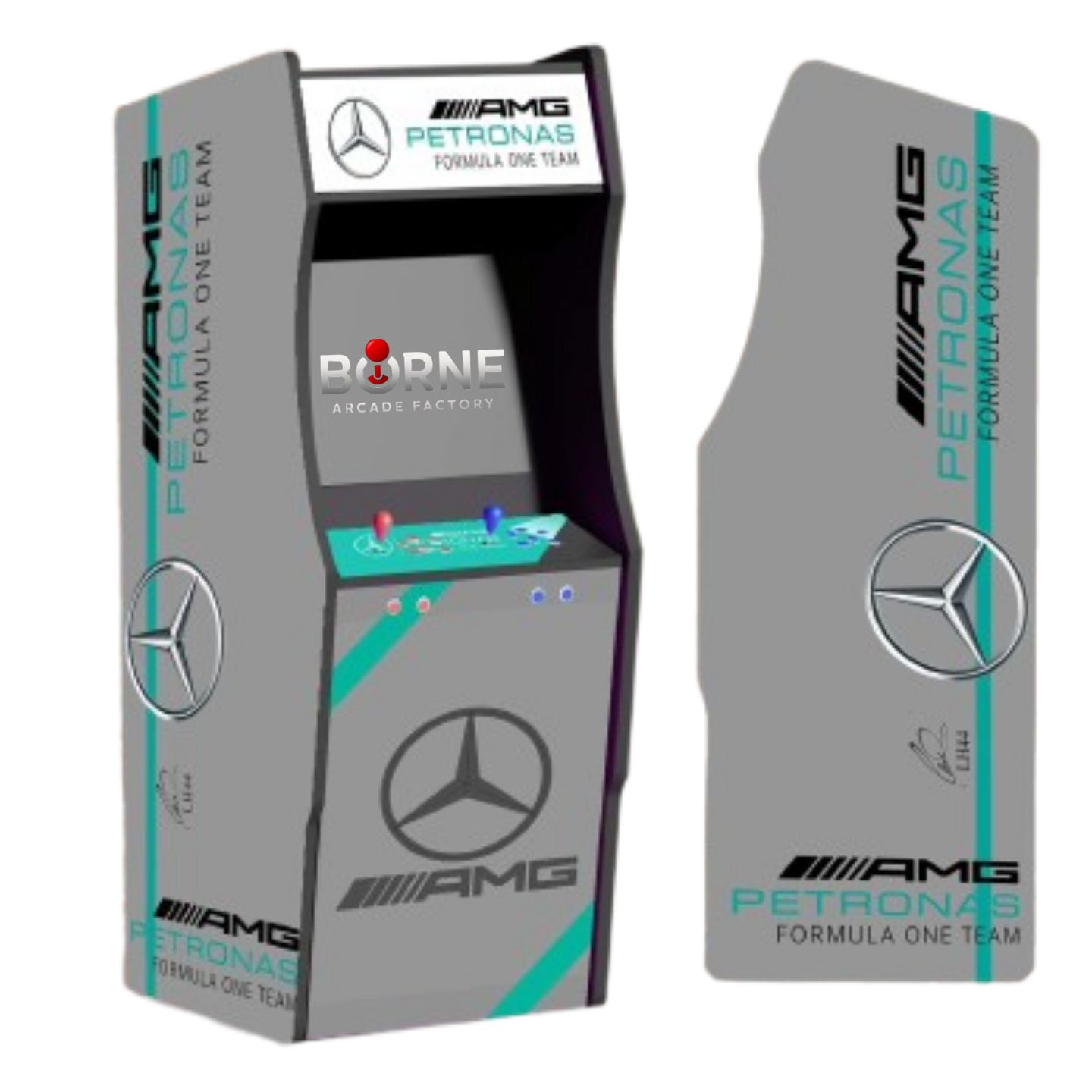 Borne Arcade AMG PETRONAS Édition – 10 000 Jeux Rétro Inclus