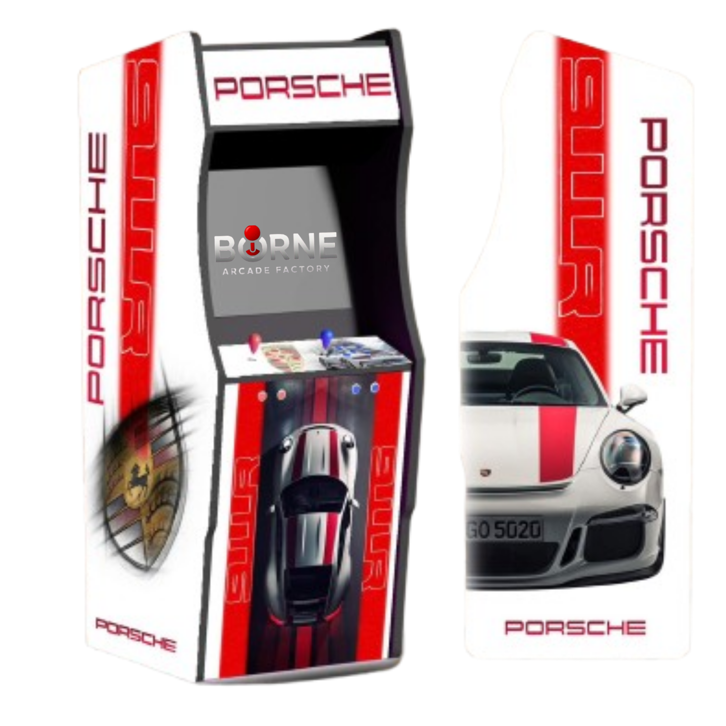 Borne Arcade Porsche Édition – 10 000 Jeux Rétro Inclus